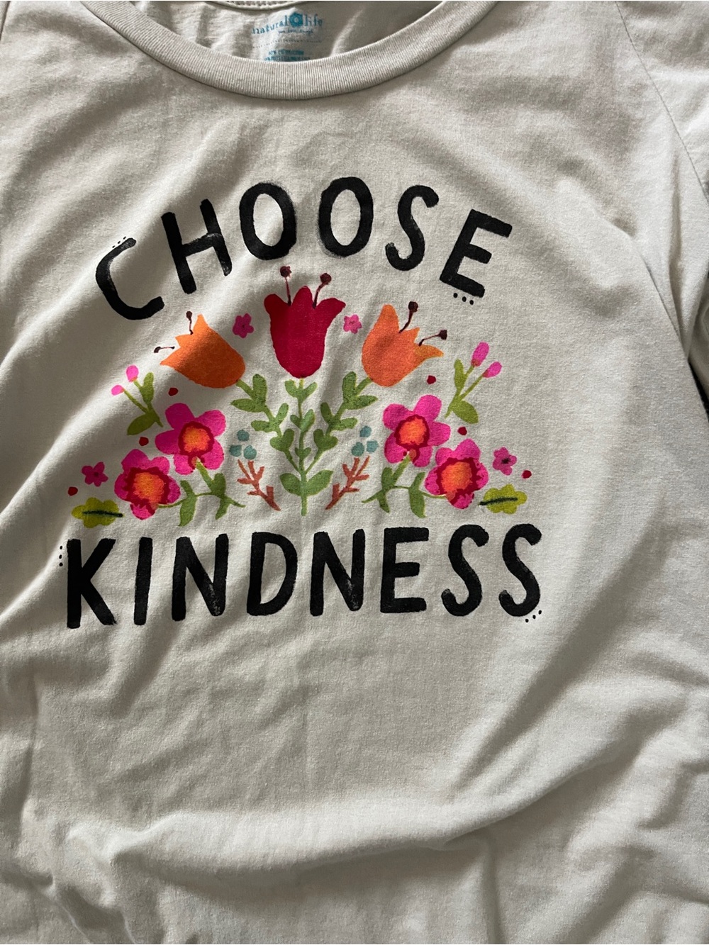 Natural Life Choose Kindness Floral Graphic Long Sleeve Tee Large Boho - Picture 3 of 5